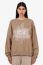 Acne Studios Brown Cotton Printed Crewneck Sweater Size S
