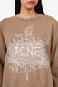 Acne Studios Brown Cotton Printed Crewneck Sweater Size S