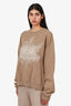 Acne Studios Brown Cotton Printed Crewneck Sweater Size S