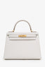 Hermès 2024 Gris Pale Epsom Leather Sellier Kelly 28 With Strap