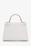 Hermès 2024 Gris Pale Epsom Leather Sellier Kelly 28 With Strap