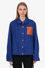 Loewe Blue Logo-Patch Asymmetric-Hem Denim Jacket Size 40