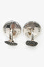 David Yurman Sterling Silver & 18K White Round Gold Cuff Links