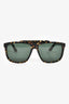 Gucci Tortoise Acrylic Green Lens Logo Sunglasses