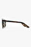 Gucci Tortoise Acrylic Green Lens Logo Sunglasses