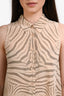Equipment Brown/Green Silk Sleeveless Button Down Dress Size XS