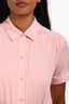 L'Academie Pink Belted Button Down Dress Size XS