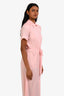 L'Academie Pink Belted Button Down Dress Size XS