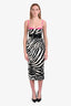 D&G 2007 Spring/Summer Runway Zebra Silk Belted Maxi Dress Size IT 40