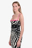 D&G 2007 Spring/Summer Runway Zebra Silk Belted Maxi Dress Size IT 40