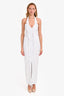 Hervé Léger White Bandage Sleeveless Ruffle Maxi Dress Size S