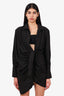 Jacquemus Black Plunging V Neck Knot Detail Mini Dress Size 38