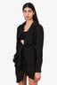 Jacquemus Black Plunging V Neck Knot Detail Mini Dress Size 38
