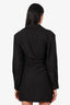 Jacquemus Black Plunging V Neck Knot Detail Mini Dress Size 38