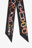 Hermès Black/Multicolour Silk 'Do Re Boucles' Twilly