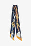 Hermès Blue/Yellow Silk 'Cavalcades' Twilly