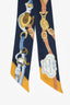 Hermès Blue/Yellow Silk 'Cavalcades' Twilly