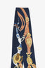 Hermès Blue/Yellow Silk 'Cavalcades' Twilly