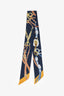 Hermès Blue/Yellow Silk 'Cavalcades' Twilly