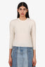 James Perse Cream Knit Button Sweater Size 3