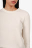 James Perse Cream Knit Button Sweater Size 3