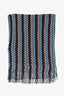 Missoni Blue Chevron Fringe Scarf