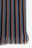 Missoni Blue Chevron Fringe Scarf