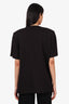 Alessandra Rich Black Cotton Crystal Logo T-Shirt Size S