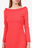 Miu Miu 2020 Red/White Polka-Dot Scoop Back Mini Dress Size S