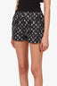 Louis Vuitton Black/White Nylon Monogram Mini Shorts Size 38