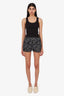 Louis Vuitton Black/White Nylon Monogram Mini Shorts Size 38