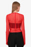 Givenchy Red 4G Lace Bodysuit Size M