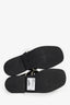 Pre-Loved Chanel™ 2022 Black Satin Pearl Embellished CC Flat Dad Sandals Size 39