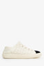 Pre-Loved Chanel™ Beige/Black Calfskin/Velvet Quilted Low Top CC Sneakers Size 38.5