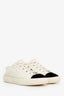 Pre-Loved Chanel™ Beige/Black Calfskin/Velvet Quilted Low Top CC Sneakers Size 38.5