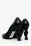Pre-Loved Chanel™ Black Leather Diamond Knotted Pointed Toe Pumps Size 36
