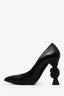 Pre-Loved Chanel™ Black Leather Diamond Knotted Pointed Toe Pumps Size 36