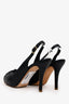 Pre-Loved Chanel™ Black Lambskin Cap Toe CC Slingback Pumps Size 36.5