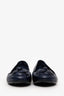 Pre-Loved Chanel™ Navy Leather CC Camellia Ballet Flats Size 37.5