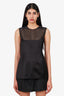Khaite Black Silk Paneled Satin Sasmo Top Size 8