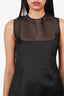 Khaite Black Silk Paneled Satin Sasmo Top Size 8