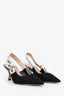 Christian Dior Black Fabric 'J'adior' Kitten Heels Size 40