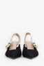 Christian Dior Black Fabric 'J'adior' Kitten Heels Size 40