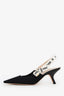 Christian Dior Black Fabric 'J'adior' Kitten Heels Size 40