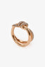 Tiffany & Co. 18K Yellow Gold Diamond Knot Double Row Ring Size 7