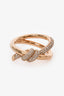 Tiffany & Co. 18K Yellow Gold Diamond Knot Double Row Ring Size 7