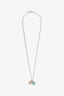 Tiffany & Co. Sterling Silver Blue Double Heart Pendant Necklace