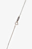 Tiffany & Co. Platinum Diamond 'Fleur de Lis' Turquoise Key Pendant With 18K White Gold Necklace