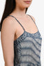 Isabel Marant Etoile Blue Patterned Silk Strappy Midi Dress Size 34