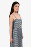 Isabel Marant Etoile Blue Patterned Silk Strappy Midi Dress Size 34